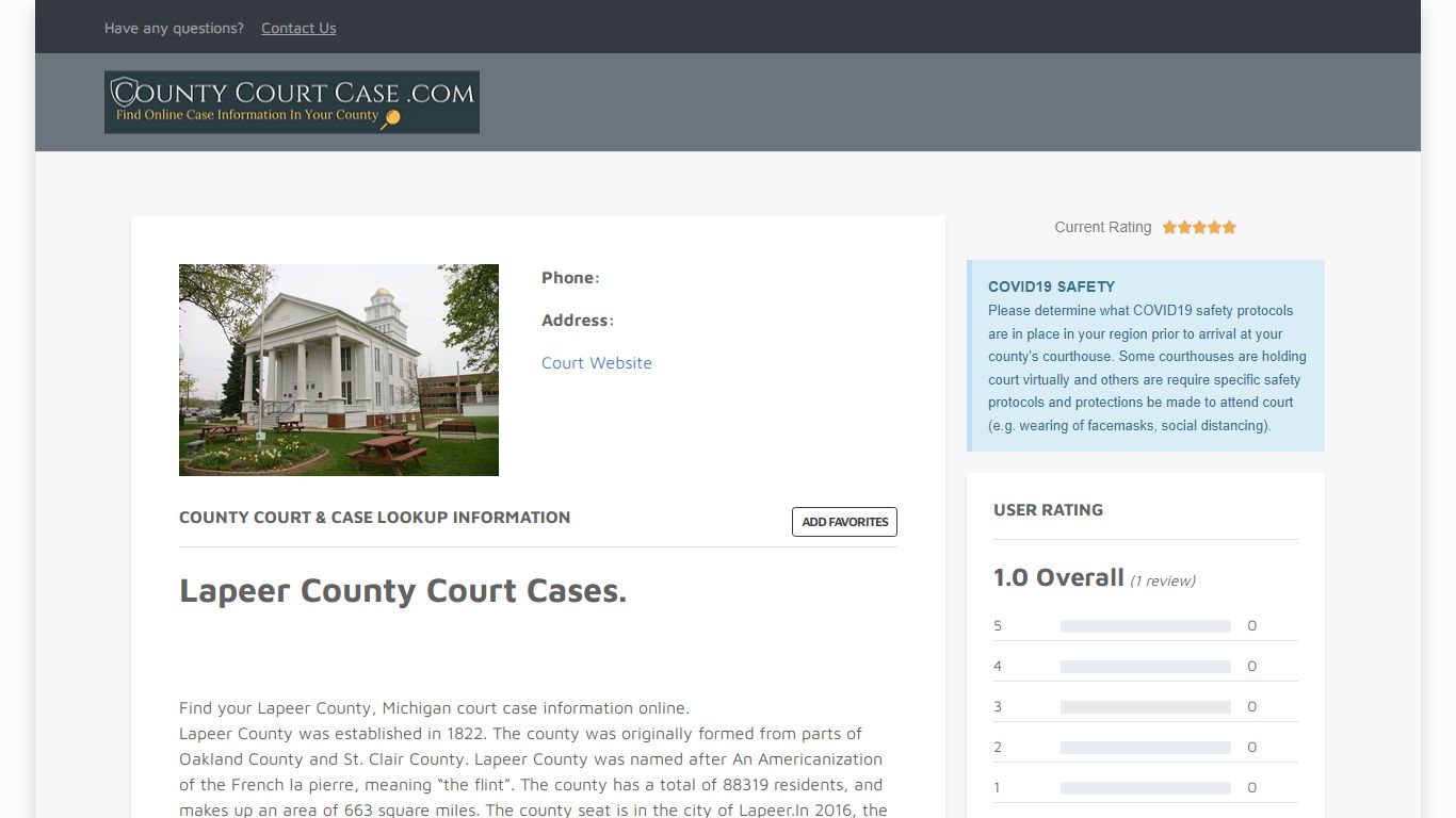 Lapeer County | County Court Case Search & Lookup | CountyCourtCase.com